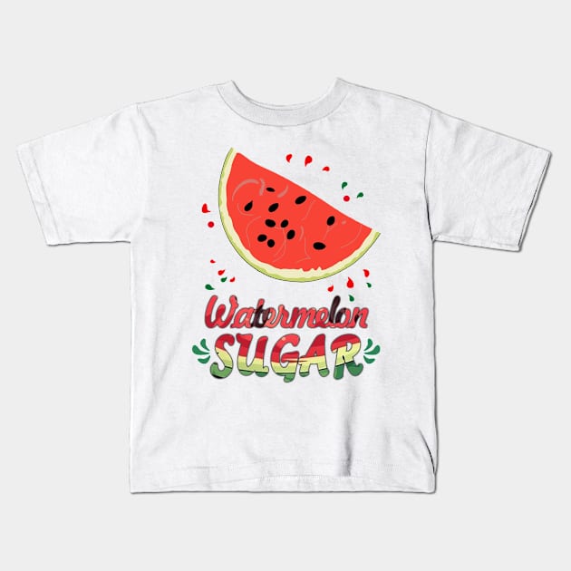 Watermelon Sugar Kids T-Shirt by RainasArt